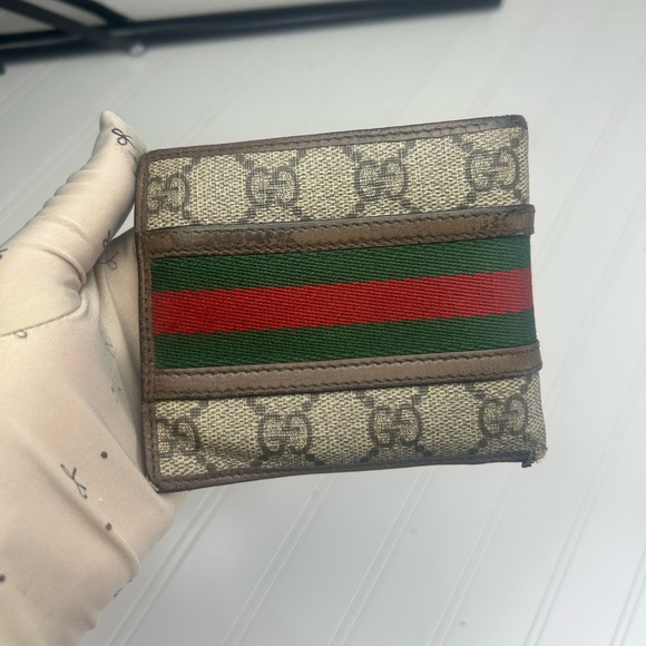 Gucci Ebony Horsebit Green and Red Webbed Unisex Wallet - Picture 3 of 15